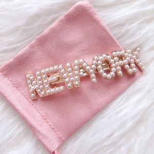 NEW! Pearl Gold City Hair Clip/Barette in NEW YORK